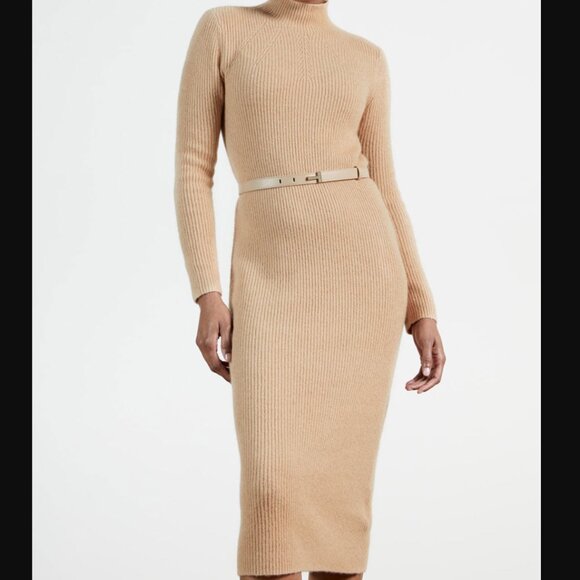 Ted Baker London Womens Conniey Knit Midi Dress in Camel SZ 6 NO BELT - Picture 2 of 6